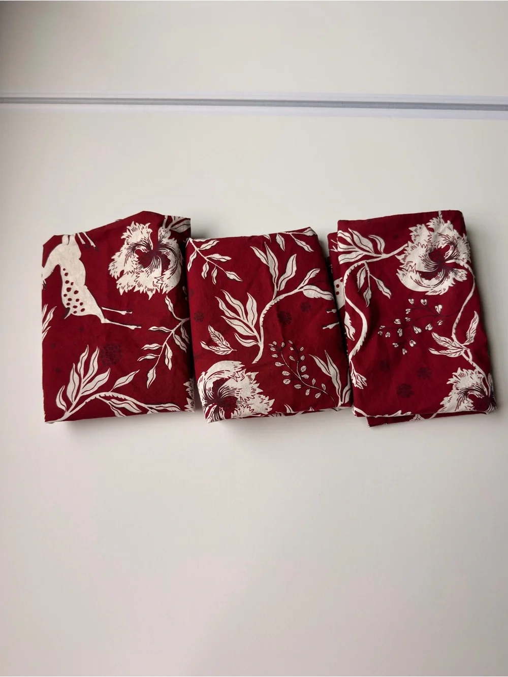 H&M Red and White Floral Pillow Shams